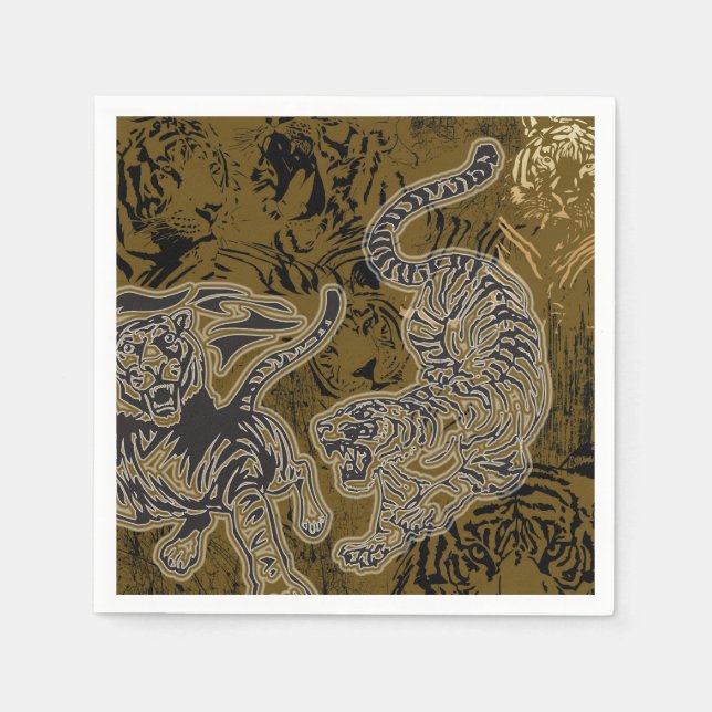 Guardanapo De Papel Tigres Papel Napkin (Frente)
