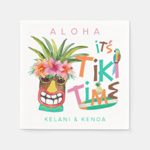 Guardanapo De Papel Tiki Luau Tipografia tropical