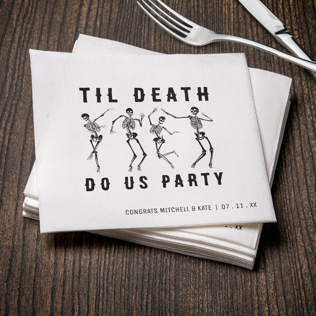 Guardanapo De Papel Til Death Do Us Party Skeleton Festa de solteira (Til Death Do Us Party Skeleton Bachelorette Party Napkins
)