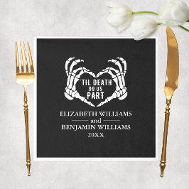 Guardanapo De Papel Til Death Nos Parte Do Casamento Gótico Negro