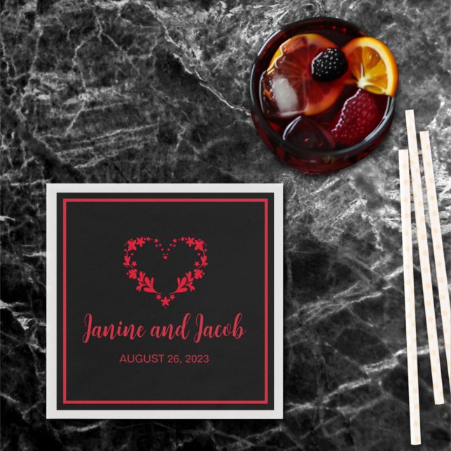 Guardanapo De Papel Til Death Nos Parte Gótica Preto e Vermelho (Criador carregado)