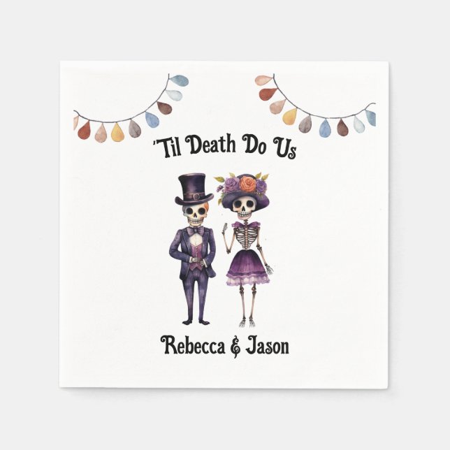 Guardanapo De Papel Til Death Skeletons Wedding Gothic (Frente)
