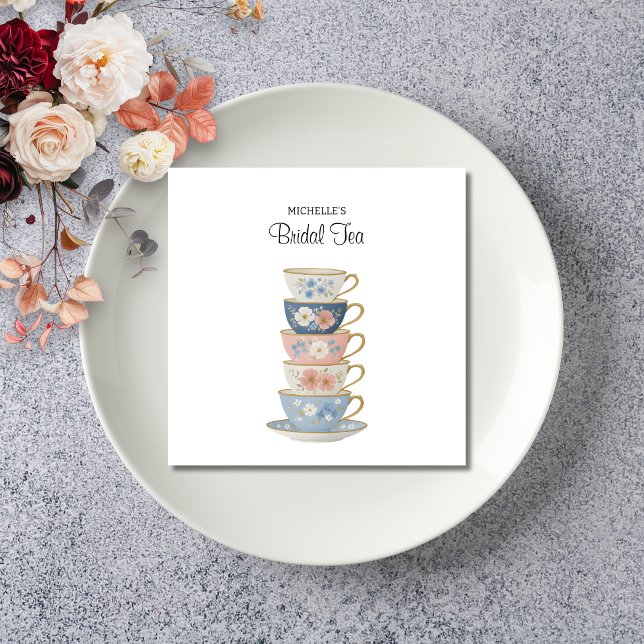 Guardanapo De Papel Time for Tea Bridal Shower Paper Napkin (Criador carregado)