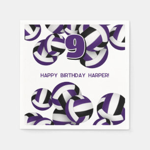 Guardanapo De Papel time preto roxo colorido esporte para vôlei