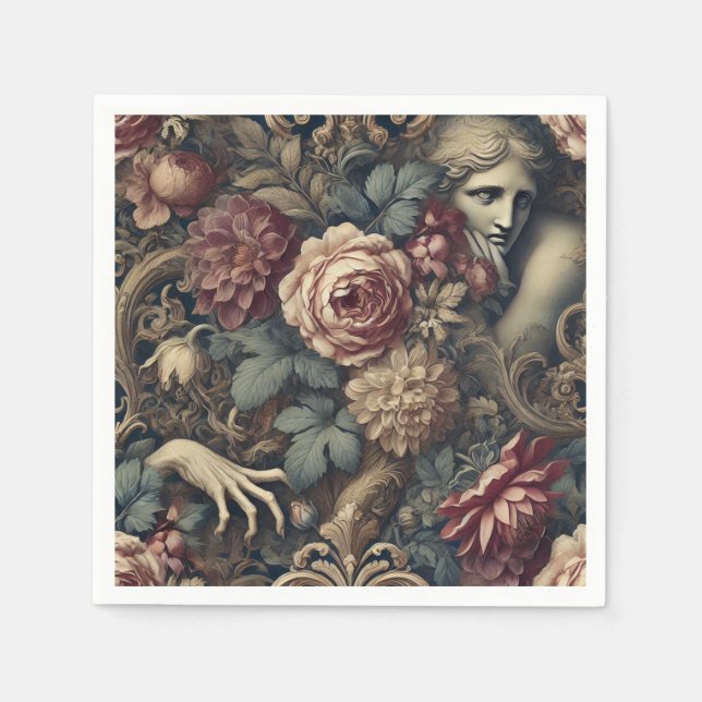 Guardanapo De Papel Timedse - Travesseiro Floral Gótico (Frente)