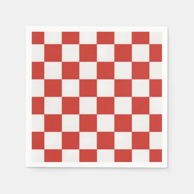 Guardanapo De Papel Timeless Charm Red & White Checkered Cheerful BBQ (Frente)