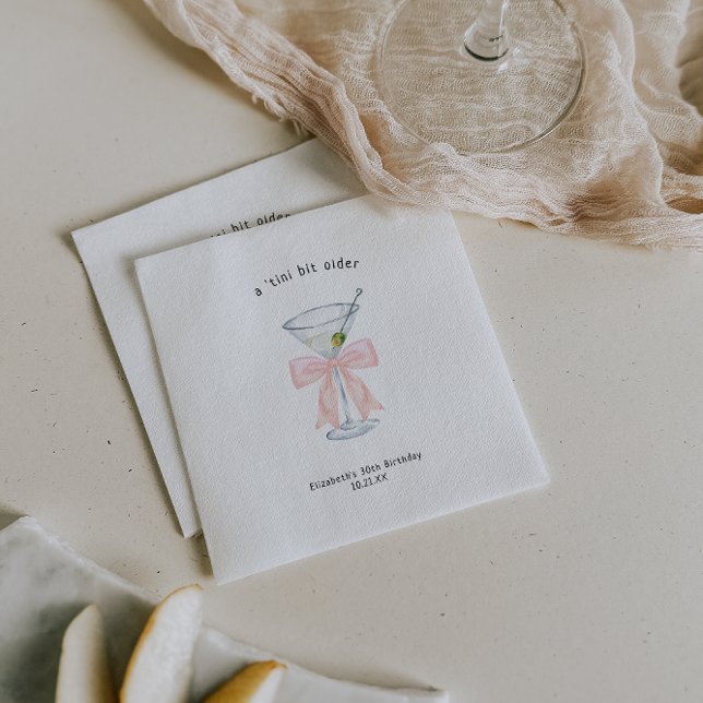 Guardanapo De Papel Tini Bit Antigo | Martini Themed Birthday (Criador carregado)