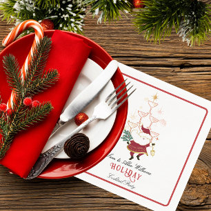 Guardanapo De Papel Tini Bit Merry Martini Escritório Natal Papai Noel