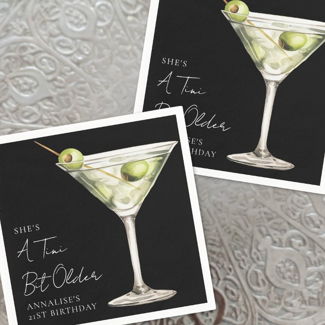 Guardanapo De Papel Tini Bit Older Martini Aniversário (Tini Bit Older Martini Birthday Napkins)
