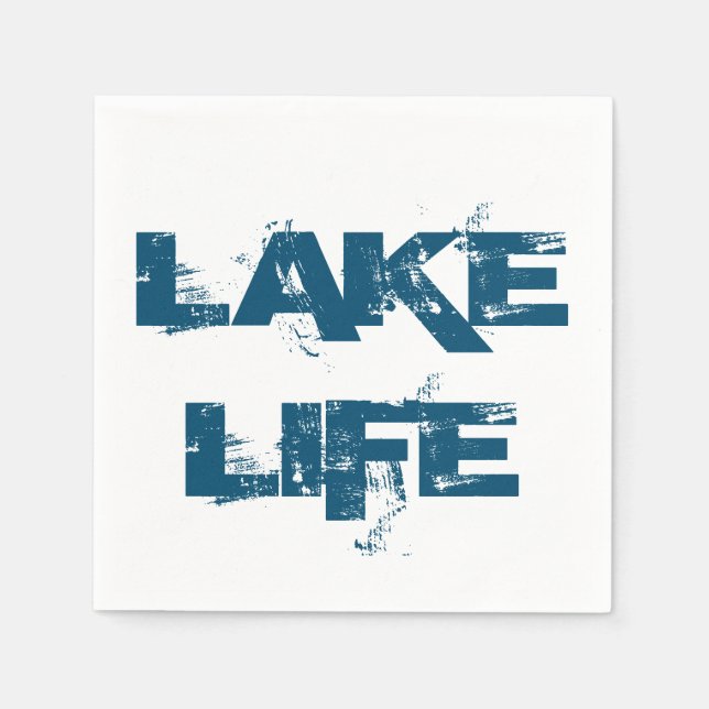 Guardanapo De Papel Tipo de letra azul do Lago Life (Frente)