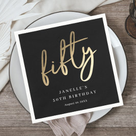 Guardanapo De Papel Tipo Dourado Moderno 50º Aniversário