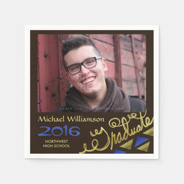 Guardanapo De Papel Tipografia da Foto Gold em 2023 (Frente)