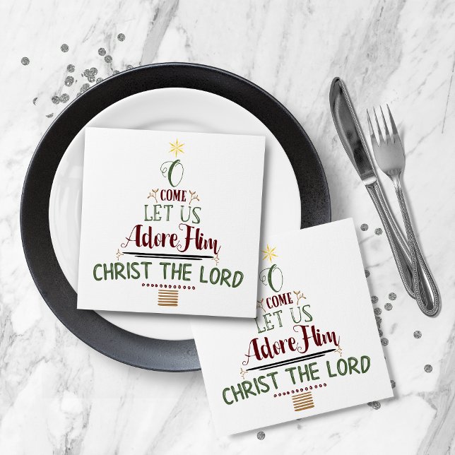 Guardanapo De Papel Tipografia de Carol no Natal Russo (Rustic Christian Christmas Carol Typography Napkins)