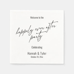 Guardanapo De Papel Tipografia de Festa Felizes para Sempre Elegante e