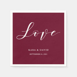 Guardanapo De Papel Tipografia Elegante | Marsala Wedding Love