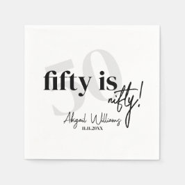 Guardanapo De Papel Tipografia em negrito com 50ª Festa de aniversário