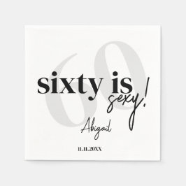 Guardanapo De Papel Tipografia em negrito com Festa de aniversário 60