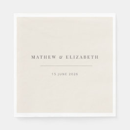 Guardanapo De Papel Tipografia Minimalista Casamento Bege Suave