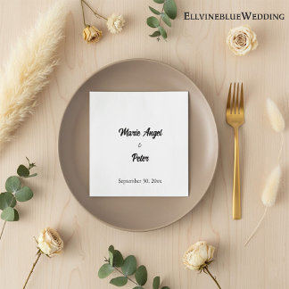 Guardanapo De Papel Tipografia Minimalista Chic para Casamento