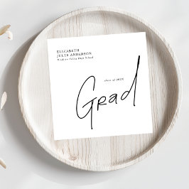 Guardanapo De Papel Tipografia Moderna de Rótulo de Formatura Graduaçã