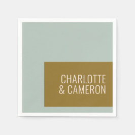 Guardanapo De Papel Tipografia Moderna Negra Azul e Casamento Oleícola