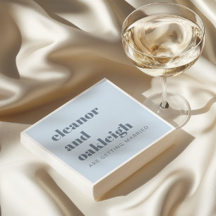 Guardanapo De Papel Tipografia Negrita Simples Azul Suave Casamento Mo