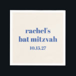 Guardanapo De Papel Tipografia Negrito Ivory Blue Cute Bat Mitzvah<br><div class="desc">Tipografia Negrito Fora Azul Fora Personalizada Bat Mitzvah Napkins</div>
