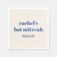 Tipografia Negrito Ivory Blue Cute Bat Mitzvah