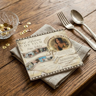 Guardanapo De Papel Tira de Filme Dourado Neutro Foto Personalizada de