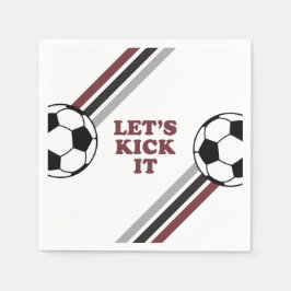 Guardanapo De Papel Tiras Bege de Futebol Vamos Chutar Aniversário