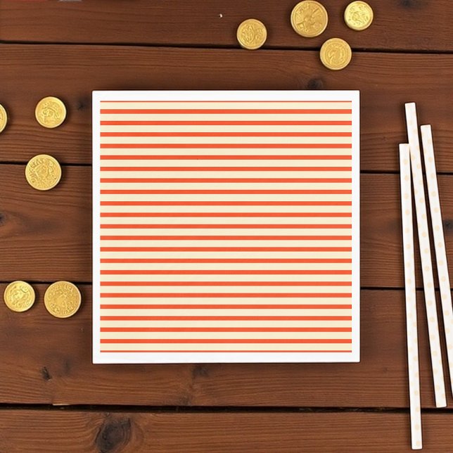 Guardanapo De Papel Tiras vermelhas e creme (Red and cream striped napkin)