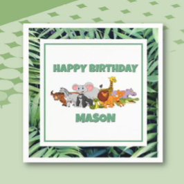 Guardanapo De Papel Tire Wild! Pano de Aniversário da Selva Infantil