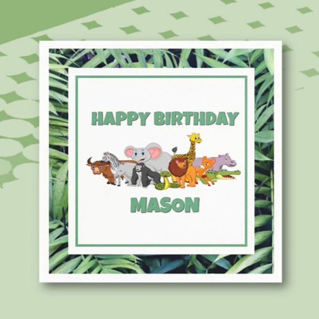 Guardanapo De Papel Tire Wild! Pano de Aniversário da Selva Infantil (Criador carregado)