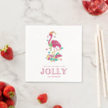 Guardanapo De Papel Tis the Season Beach Flamingo Christmas<br><div class="desc">Belo flamingo de Natal "''Esta é a estação para ser alegre" guardanapos de festas de Natal design - perfeito para quem gosta de um Natal quente na praia da Flórida.</div>