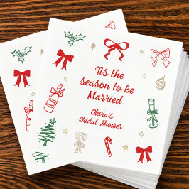 Guardanapo De Papel Tis the Season Christmas Bridal Shower