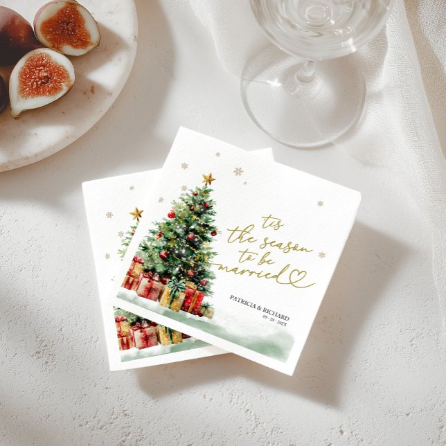 Guardanapo De Papel Tis the Season to be Married Wedding (Criador carregado)