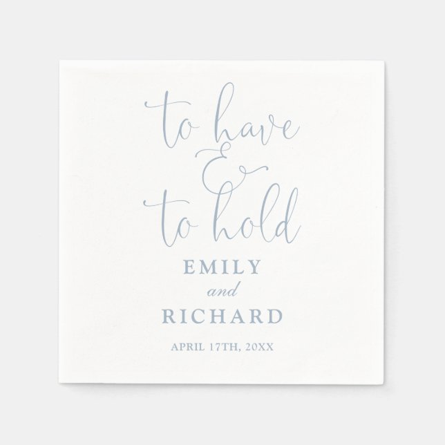 Guardanapo De Papel To Have And To Hold Roteiro Casamento Azul Poeiren (Frente)