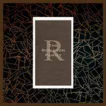 Toalha Convidada de Papel Monograma e Nome de Latã