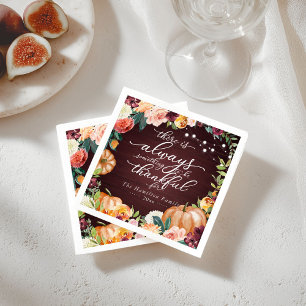 Guardanapo De Papel Toalha de Mesa de Ação de Graças Floral Outono Chi