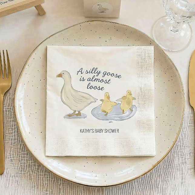 Guardanapo De Papel Toalha de Mesa para Chá de Bebê Silly Goose Is Alm (Criador carregado)