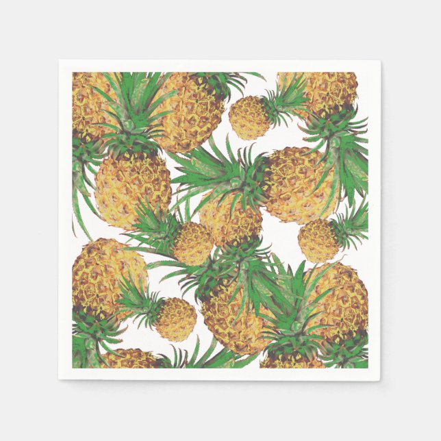 Guardanapo De Papel Toalha de Papel com Padrão de Abacaxis Tropicais D (Frente)