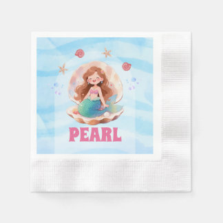 Guardanapo De Papel Toalha de papel de sereia em aquarela debaixo do m
