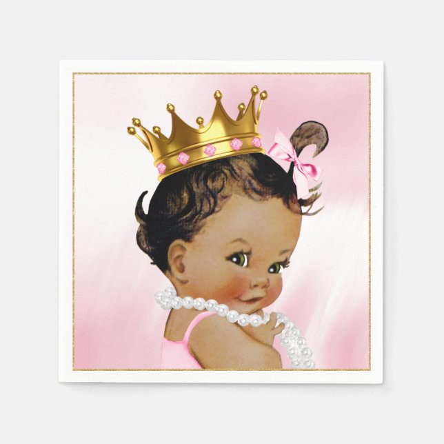 Guardanapo De Papel Toalha de papel para chá de bebê de princesa étnic (Frente)