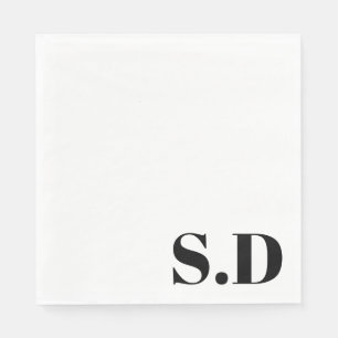 Guardanapo De Papel Toalhas de Casamento com Monograma Simples   Inici