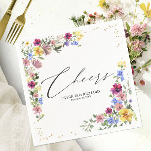 Guardanapo De Papel Toalhas de casamento florais boho em cores neutras