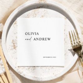 Guardanapo De Papel Toalhas de Casamento Simples Minimalista & Moderno