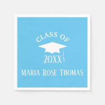 Toalhas de papel Carolina Blue Grad Cap & Folhas