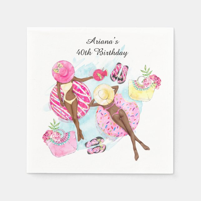 Guardanapo De Papel Toalhetes de Aniversário de 40 anos das Garotas do (Frente)