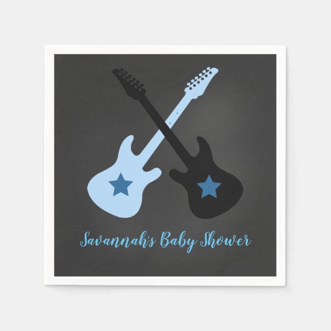 Guardanapo De Papel Toalhetes de Bebê Rockstar Estrela do Rock (Frente)