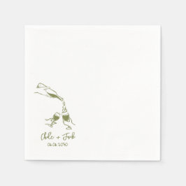 Guardanapo De Papel Toalhetes de casamento em taça de champanhe desenh